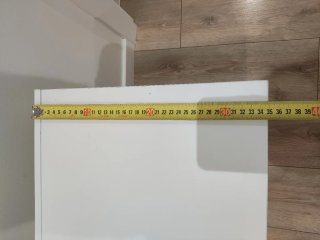 Baúl de juguetes de madera blanco y rosa