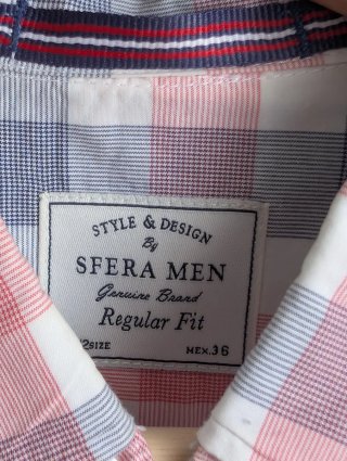 Camisa Sfera cuadros azul y rosa