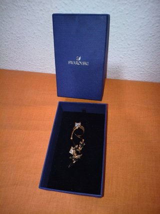 Anillo Swarovski Dorado y Negro