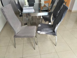 Set di 6 sedie da salotto nichelate