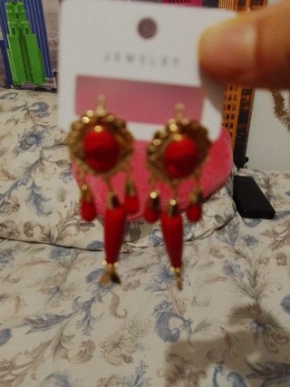 Pendientes Corales Rojos Dorados