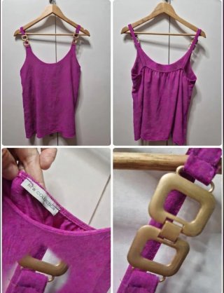 Camiseta tirantes fiesta rosa eléctrico