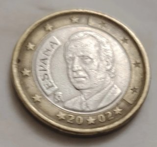 1 Euro España 2002 Error Acuñación Raro