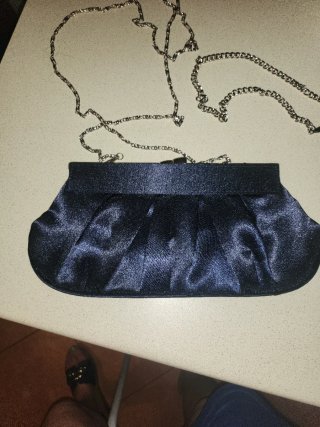Pochette in raso vintage con strass