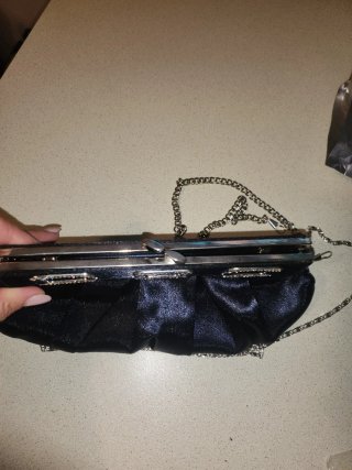 Pochette in raso vintage con strass