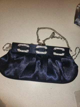 Pochette in raso vintage con strass