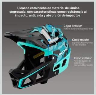 Casco Integral MTB, descenso, Talla M