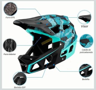 Casco Integral MTB, descenso, Talla M
