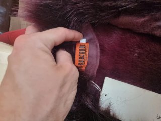 Chaqueta ante burdeos con pelo