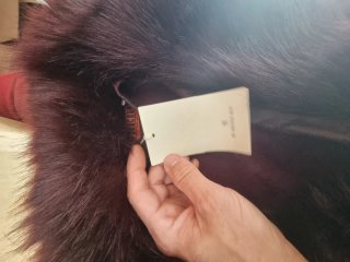Chaqueta ante burdeos con pelo