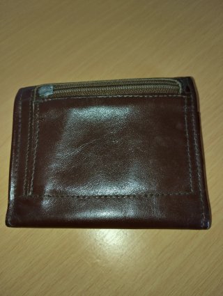 Portafoglio in pelle marrone vintage stile militar