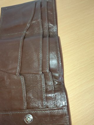 Portafoglio in pelle marrone vintage stile militar