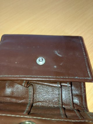 Portafoglio in pelle marrone vintage stile militar