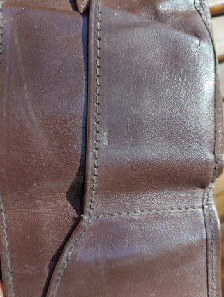 Portafoglio in pelle marrone vintage stile militar