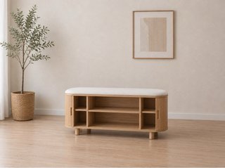 Mueble de entrada madera 2 puertas correderas