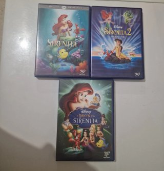 Lote 3 Películas Disney DVD La Sirenita