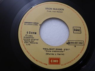 Single Vinilo -Iron Maiden· Zona Crepuscular- 1981