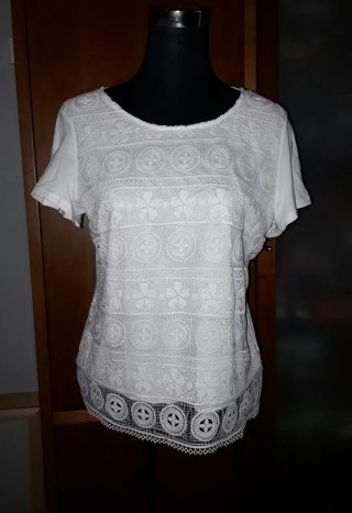 Blusa Nymphaea Alba Encaje Blanco