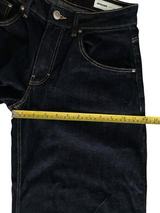 wide-leg pantalon azul Bershka