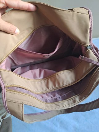 Bolso David Jones beige y rosa