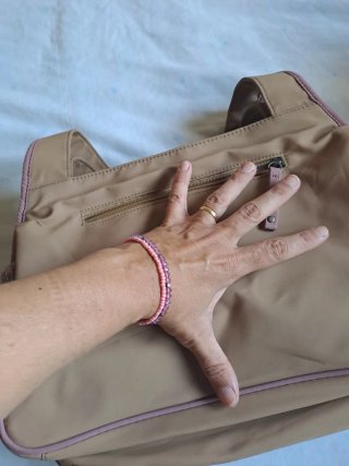Bolso David Jones beige y rosa