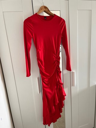 Vestido rojo flamenco con volantes