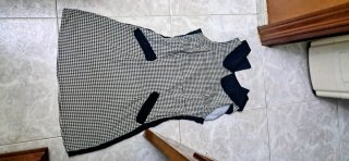 Vestido Pin Up Cuadros Blanco y Negro Talla S