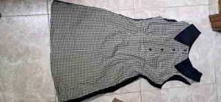 Vestido Pin Up Cuadros Blanco y Negro Talla S
