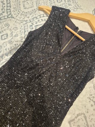 Vestido de fiesta negro lentejuelas