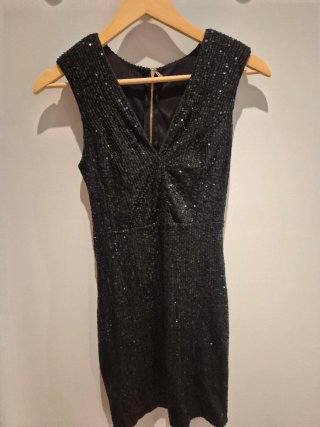 Vestido de fiesta negro lentejuelas