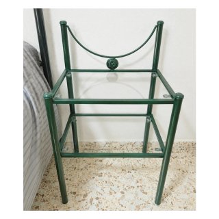 Cabecero y mesitas forja verde