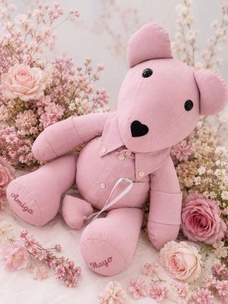 Osito rosa de peluche hecho con ropa familiar62218