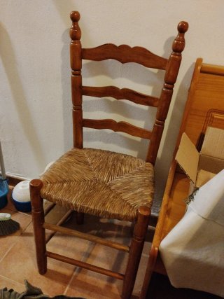 Silla Castellana Mimbre y Madera