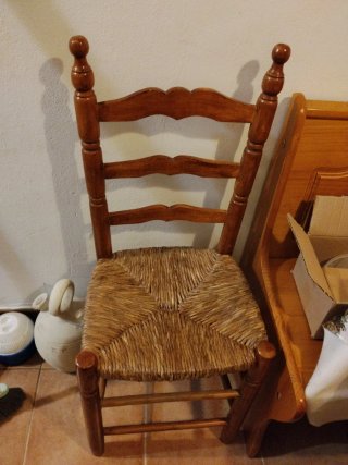 Silla Castellana Mimbre y Madera