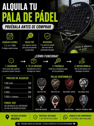 Alquiler de palas de pádel