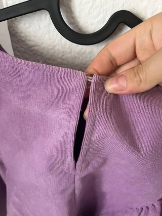 Blusa Zara manga abullonada morada