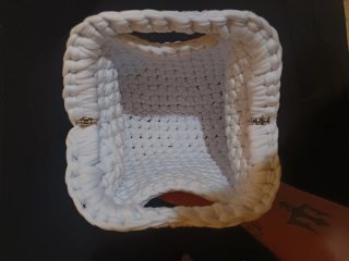 Clutch Borsa Uncinetto Bianca in cotone