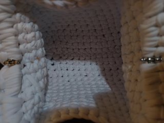 Clutch Borsa Uncinetto Bianca in cotone