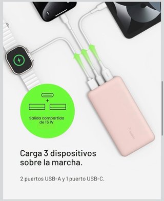 Belkin Power Bank 10000 mAh 15W Rosa