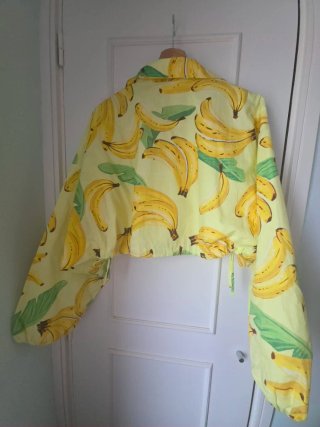 Zara | Casaco Crop Amarelo Estampado Bananas | M