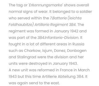 Piastrino identificativo tedesco WW2
