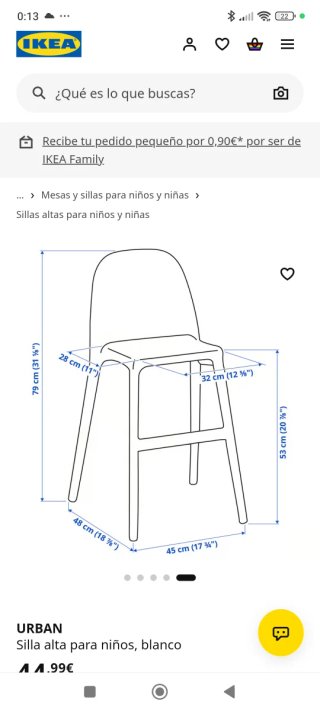Silla alta infantil Ikea Urban
