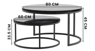 Tavoli da salotto impilabili design marmo