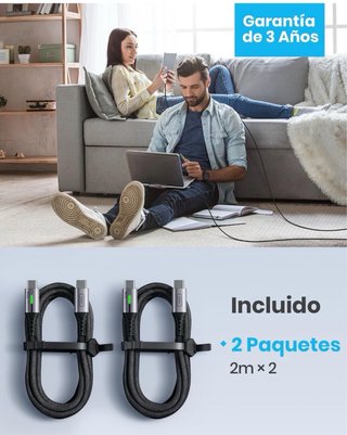 2 Cables USB-C INIU 100W 2m