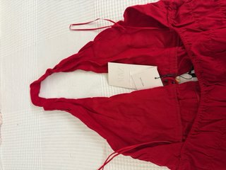Top Halter Rojo Fruncido Talla L