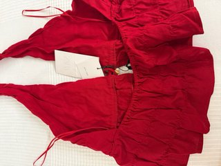 Top Halter Rojo Fruncido Talla L