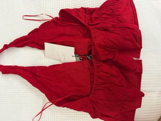 Top Halter Rojo Fruncido Talla L