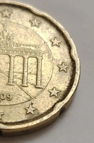 20 céntimos Alemania 2009 error acuñación