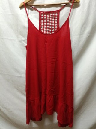 Calzedonia Vestido playero rojo crochet