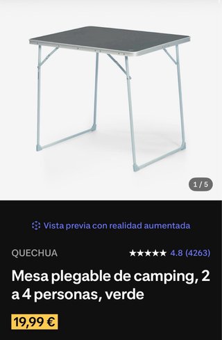 Mesa y 2 Sillas Plegables Camping Quechua